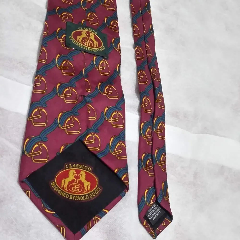 PAOLO GUCCI SILK GG MONOGRAM TIE